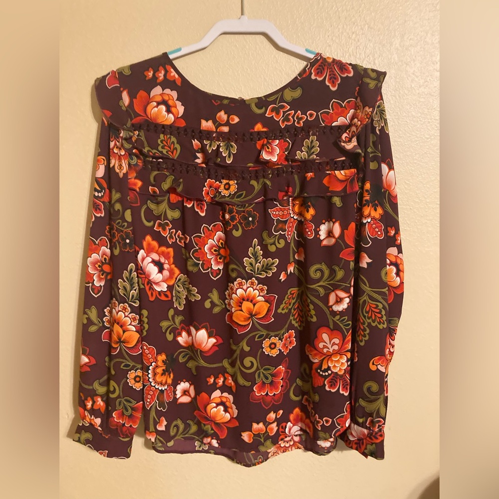 Pretty Floral Loft Blouse, Size L